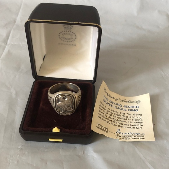 Vintage Other - Sterling silver Eagle ring by George Jensen, Denmark original case COA size 11.5